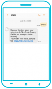 Don à l'acte par SMS+ de 5 €