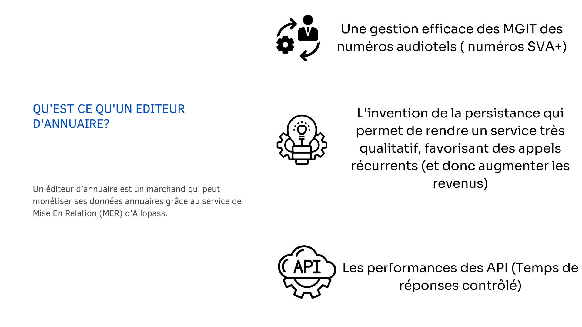Les points forts de l'utilisation d'Allopass par les éditeurs d'annuaires